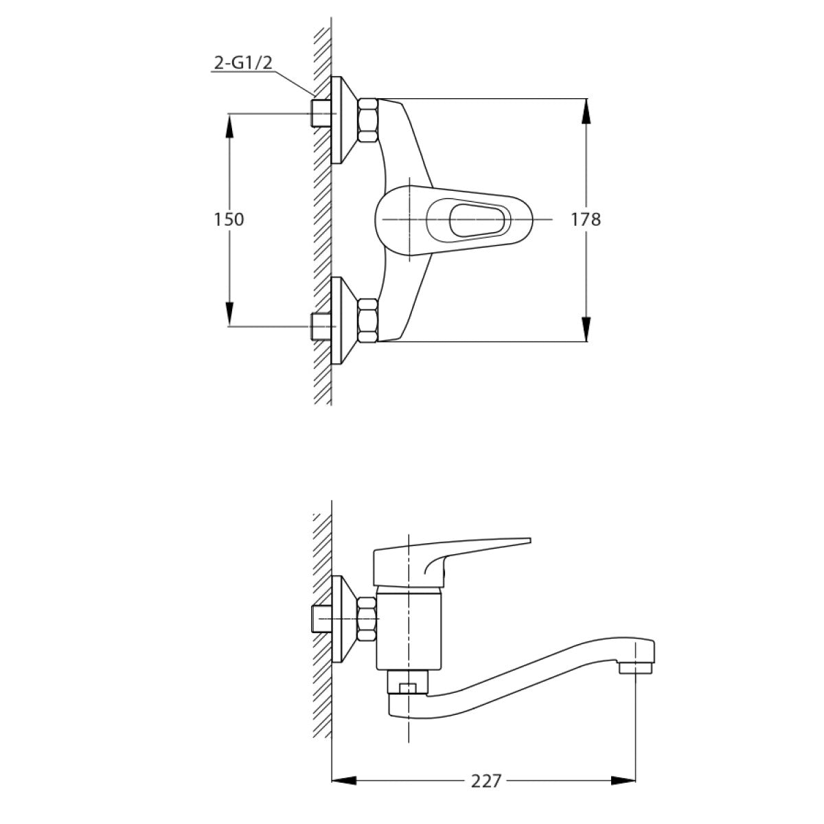 Armature-LA261 Optima Lavela stenska armatura za umivalnik -KOPALNICA-ONLINE.SI