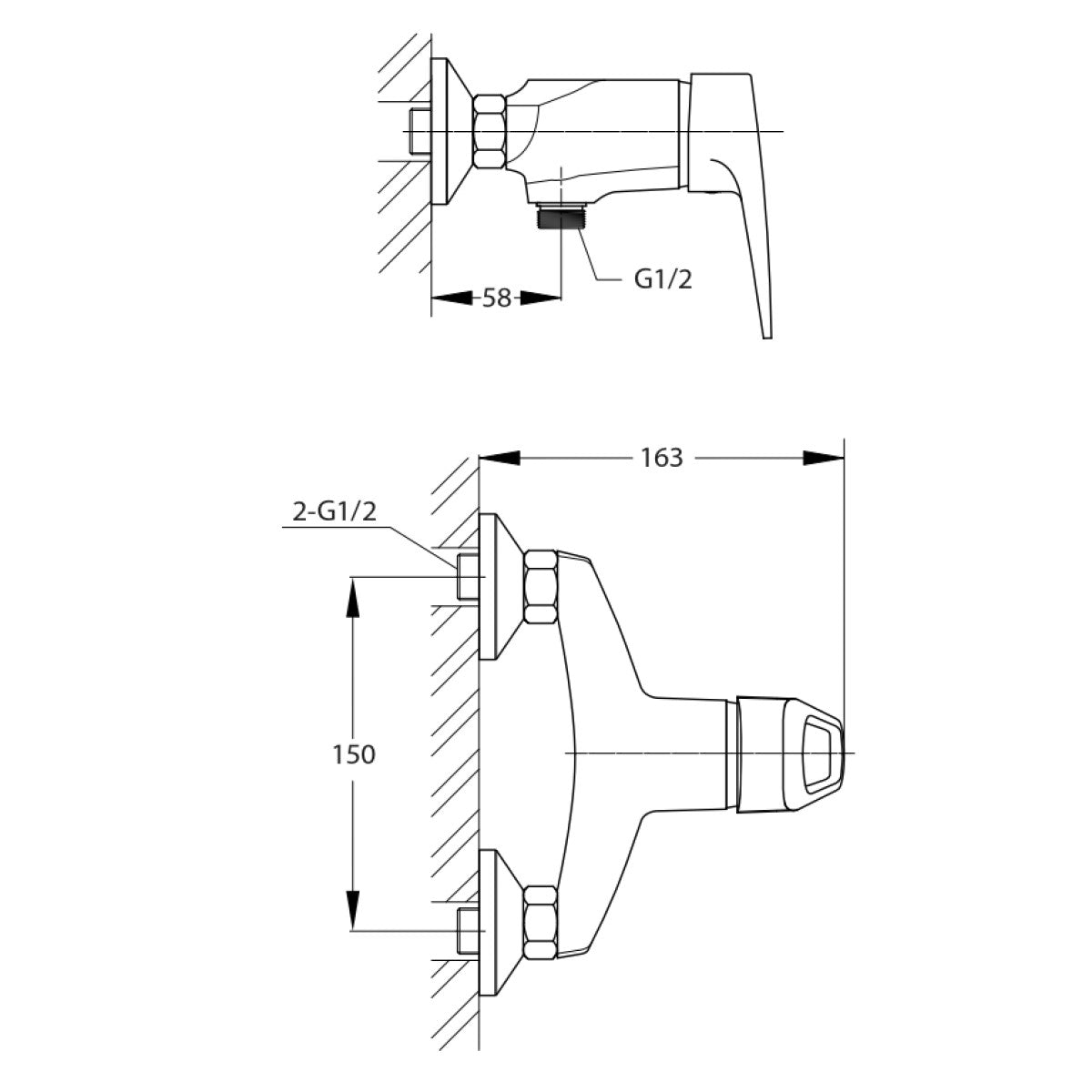 Armature-LA268 Optima Lavela stenska armatura za tuš -KOPALNICA-ONLINE.SI