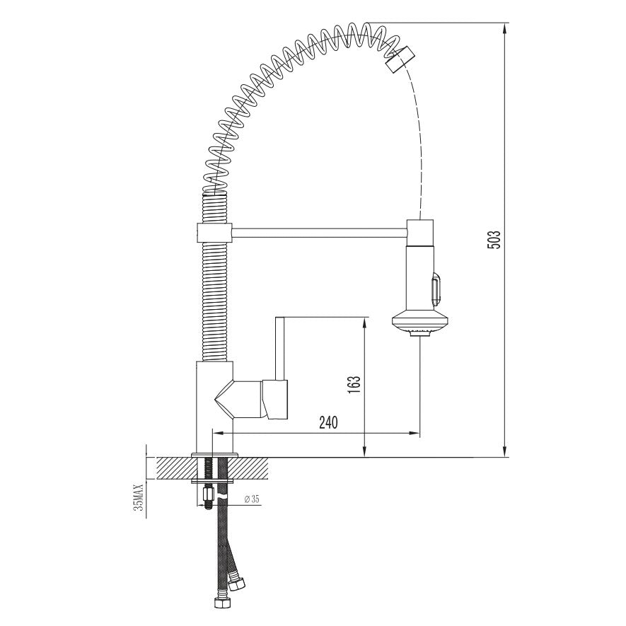 OPS176 Optima vrtljiva izvlečna kuhinjska armatura