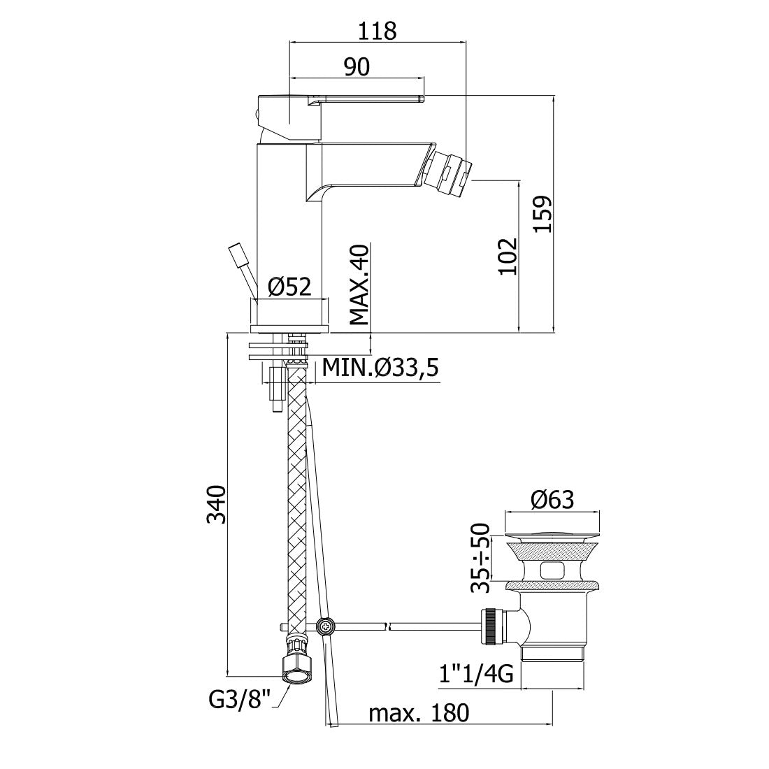 RIN135 Paffoni Vallone armatura za bide