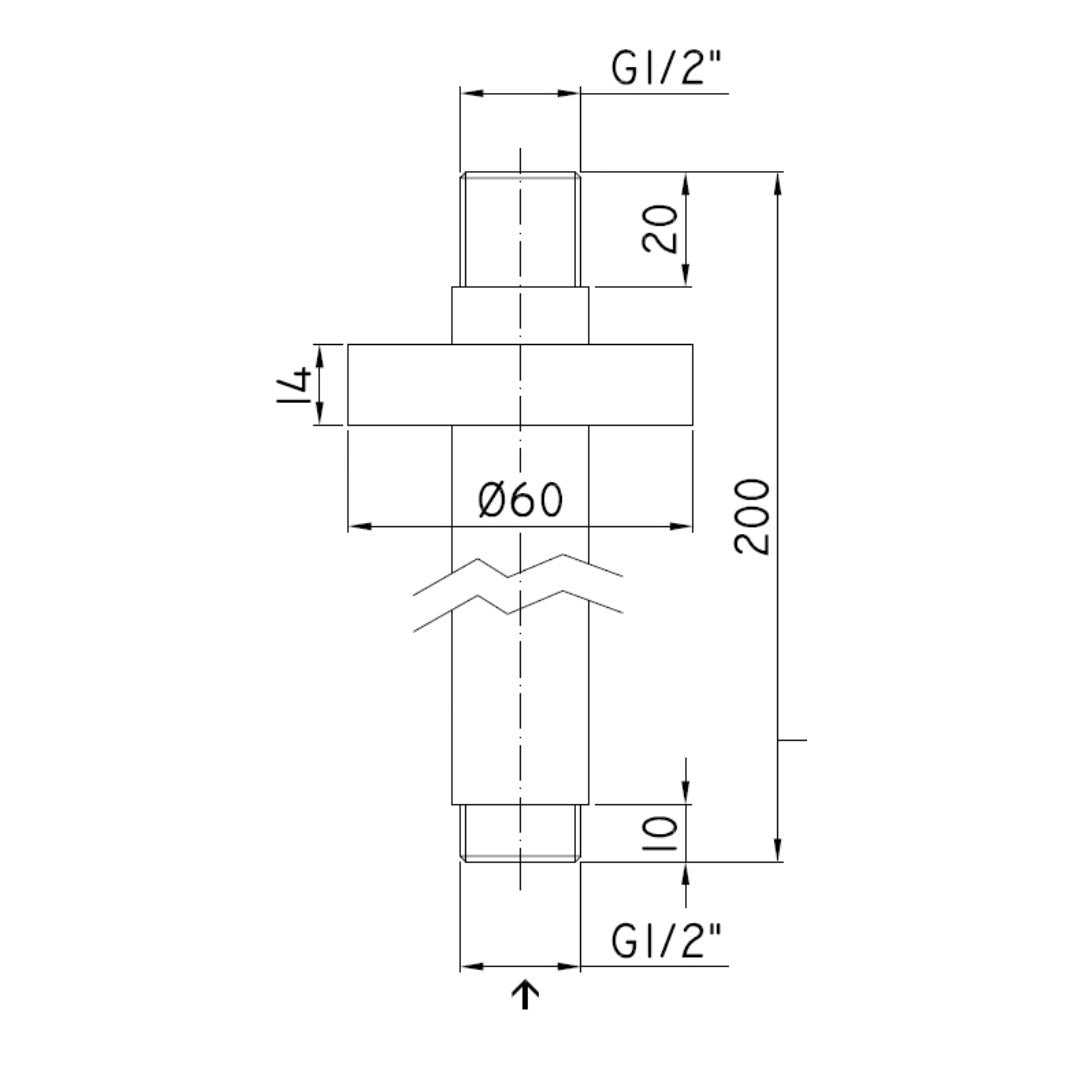 OPB004 Optima stropno držalo za nadglavno prho