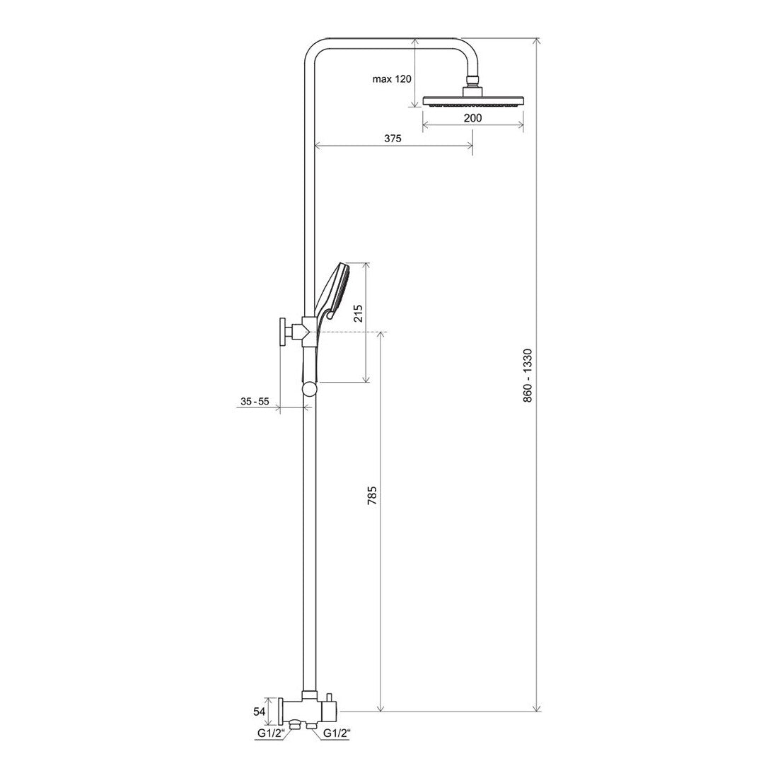X07P232 Ravak tuš set brez armature