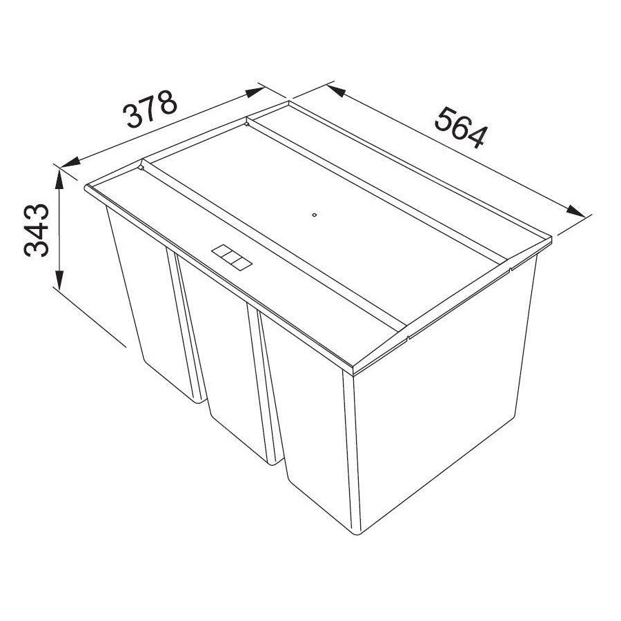 121.0494.192 Franke Easysort 60 3 x 14,5l sorter odpadkov