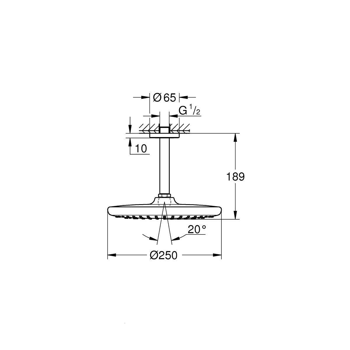 26664000 Grohe Tempesta 250 1jet nadglavna prha