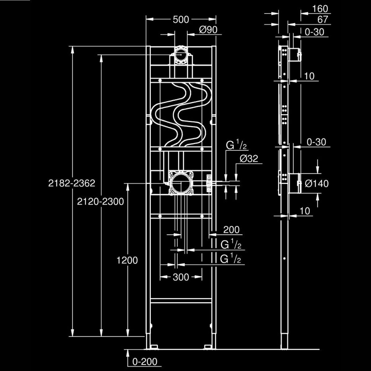 1039949990 GROHE Rapido Shower Frame DUO element za podometno montažo