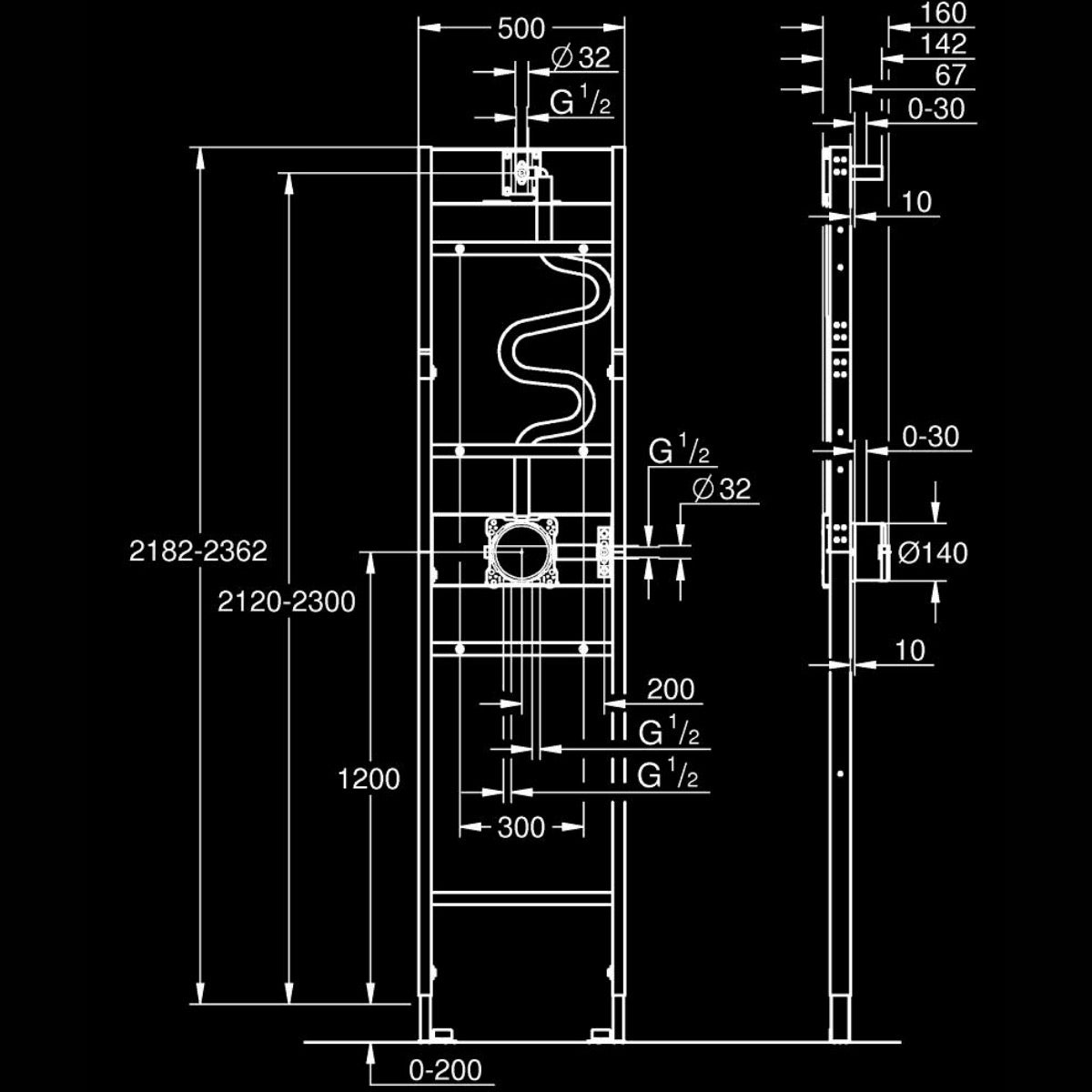 1039939990 GROHE Rapido Shower Frame MONO element za podometno montažo