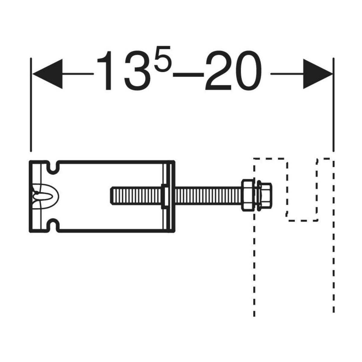 111.839.00.2 Geberit DuofixBasic Set stenskih sider - pritrdilni kotnik