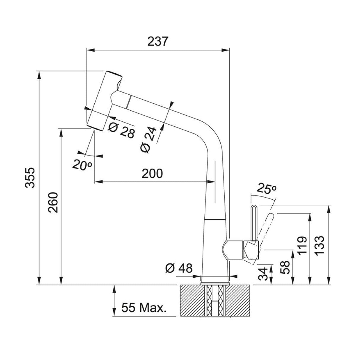 115.0625.190 Franke Icon FG 5188.901 izvlečna kuhinjska armatura