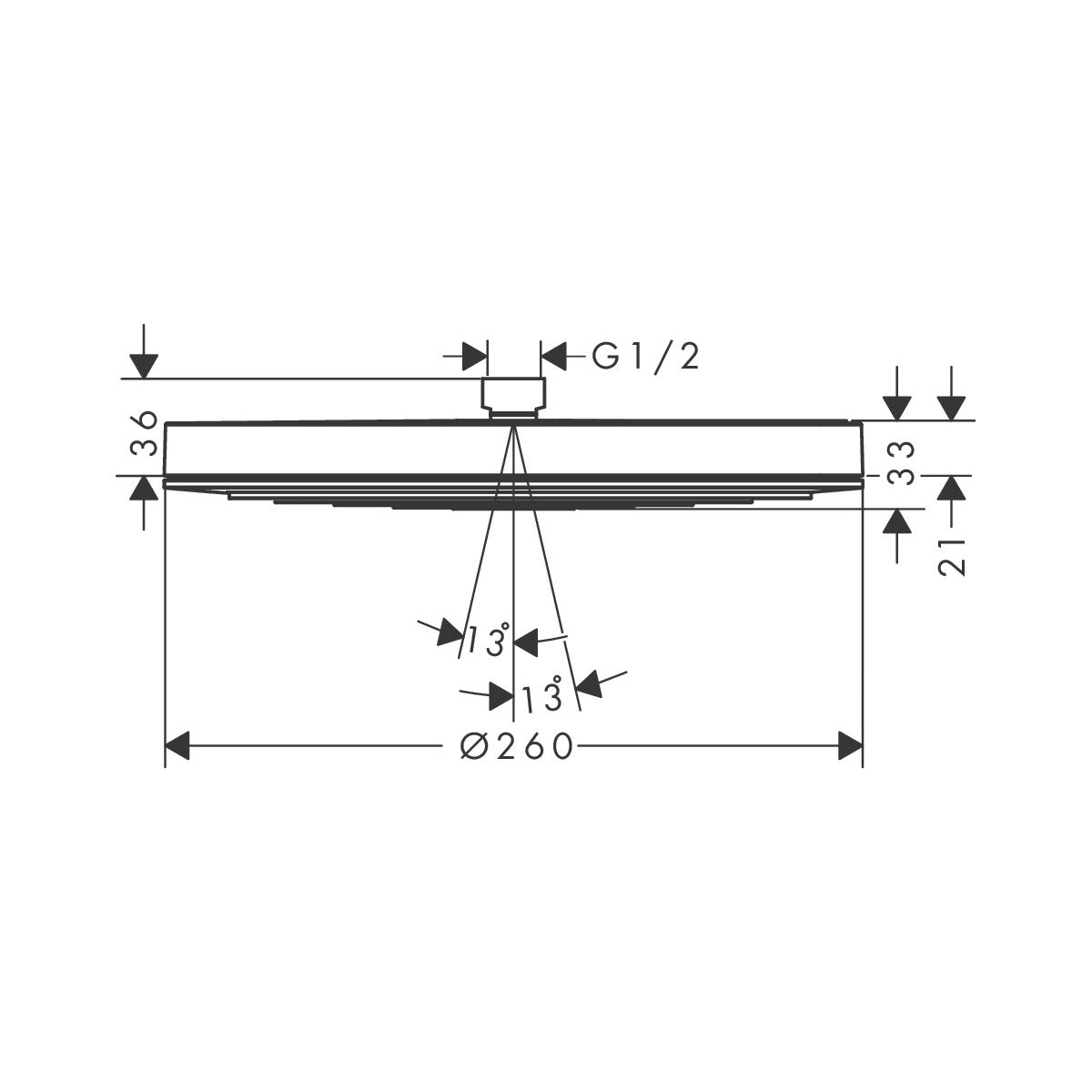 24140670 0 Hansgrohe Pulsify S 260 1jet nadglavna prha