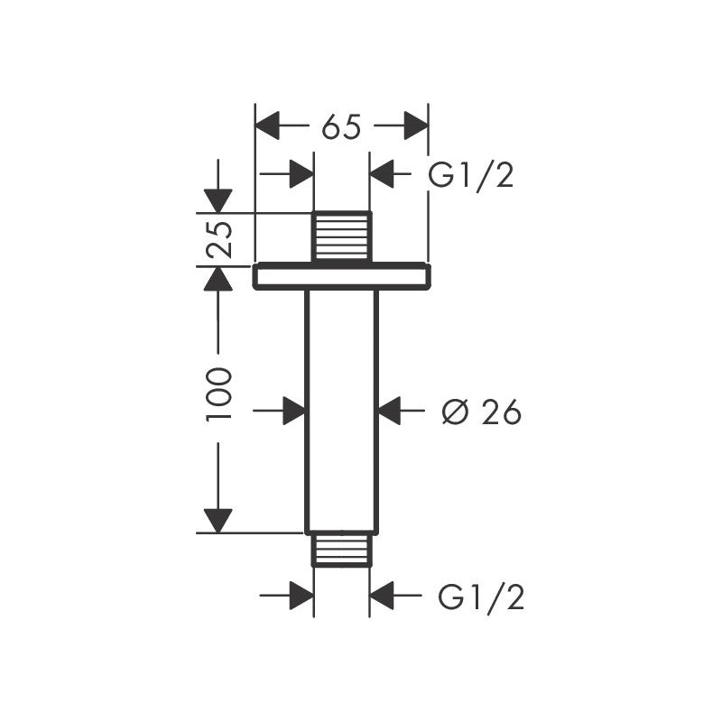 26406670 Hansgrohe Vernis Shape stropno držalo za nadglavno prho