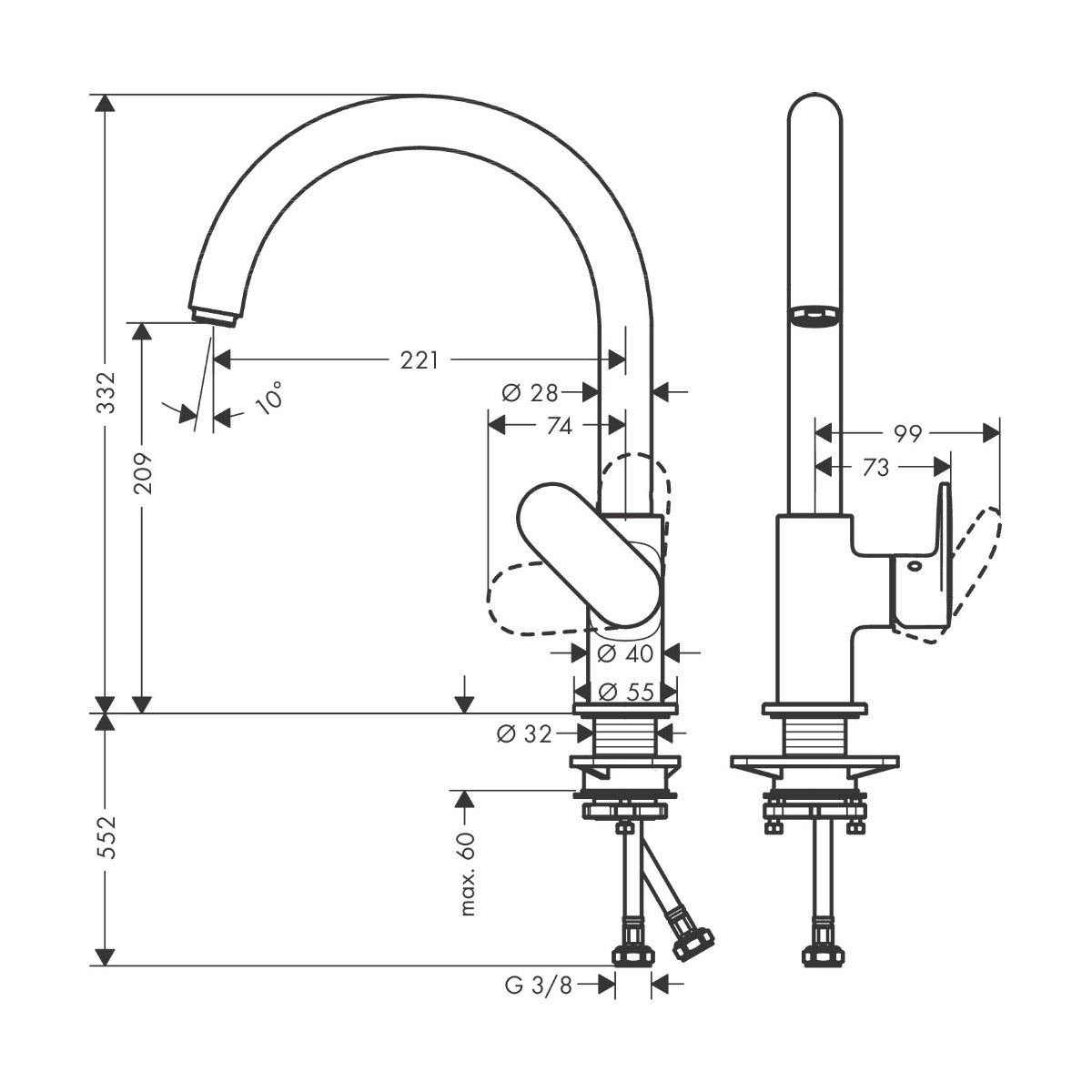 71870000 Hansgrohe Vernis Blend M35 vrtljiva kuhinjska armatura