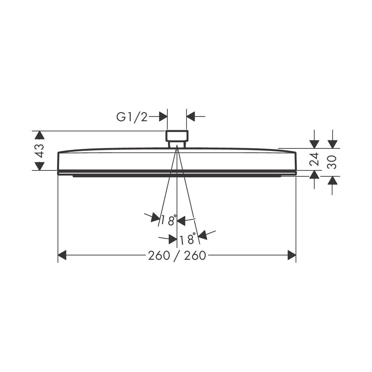 24330670 Hansgrohe Pulsify E 260 1jet nadglavna prha