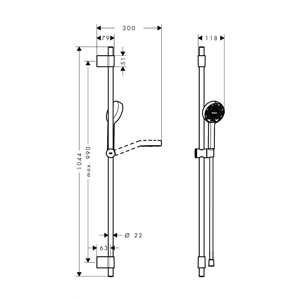28050000 Hansgrohe Activera Select S 95 2jet EcoSmart tuš set brez armature