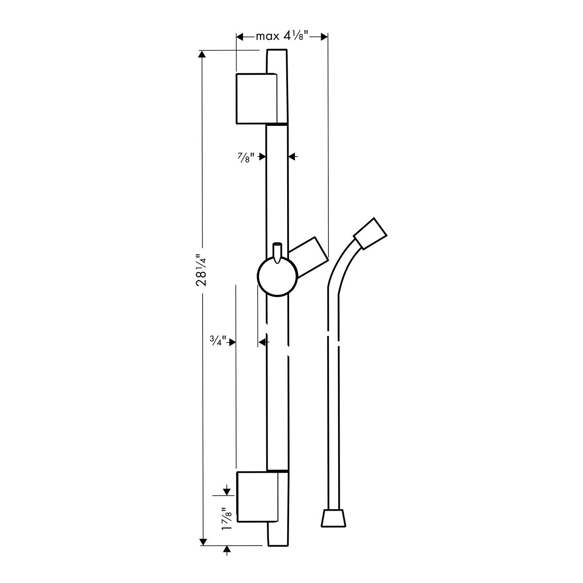 28632990 Hansgrohe Unica S Puro pomična tuš konzola 650 mm