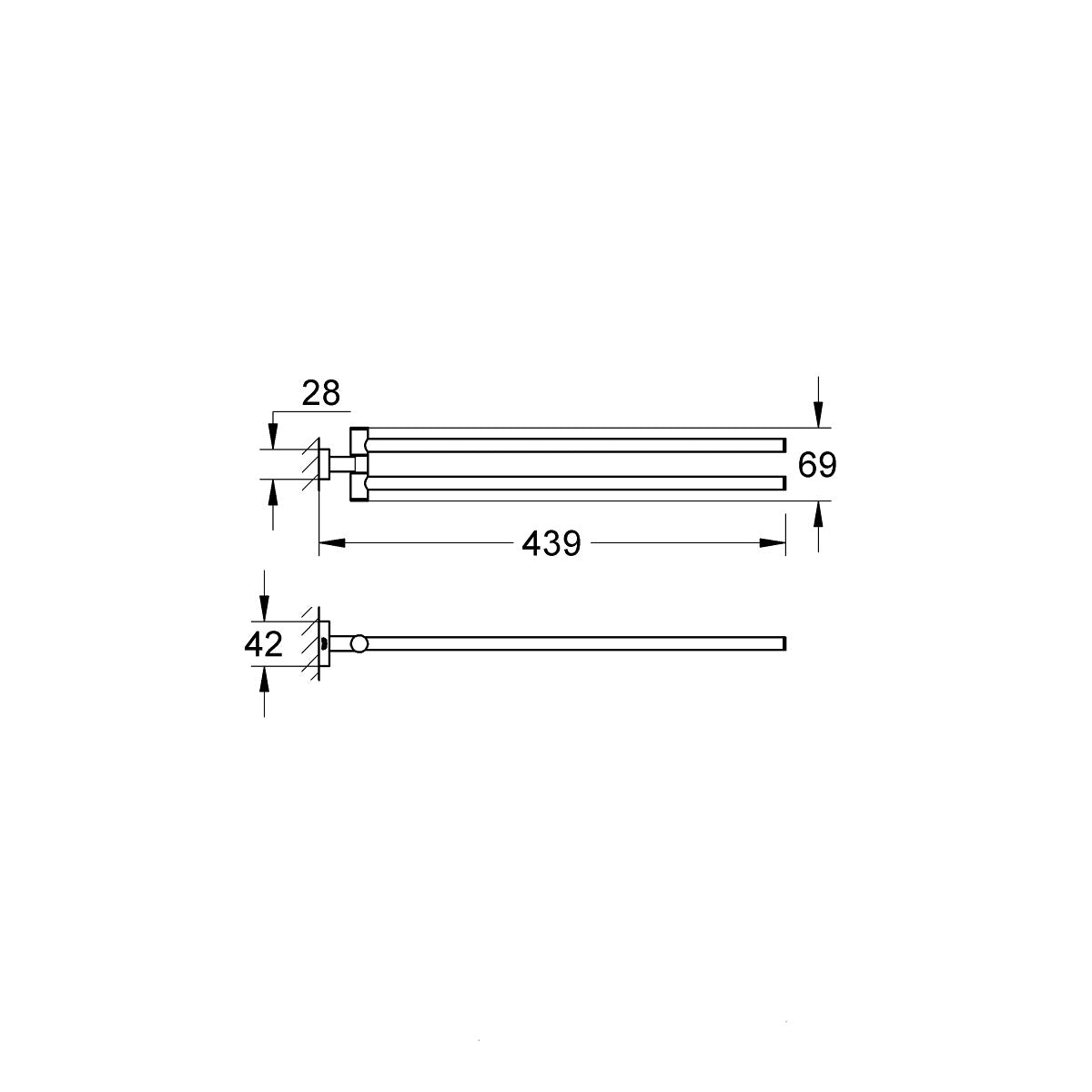 40624001 Grohe Essentials Cube držalo za brisače