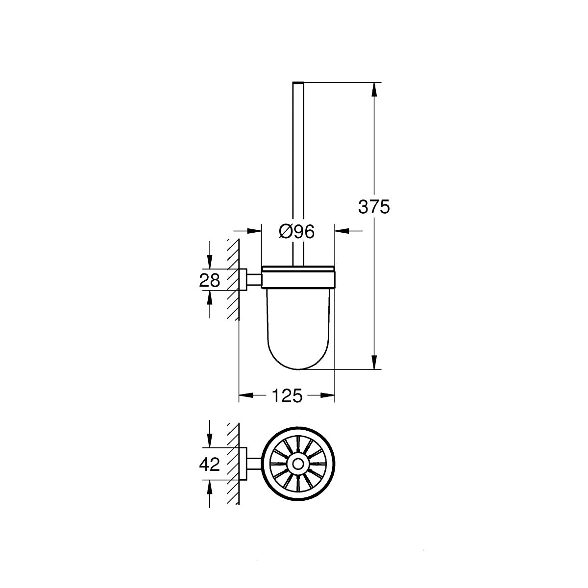 40513001 Grohe Essentials Cube straniščna ščetka