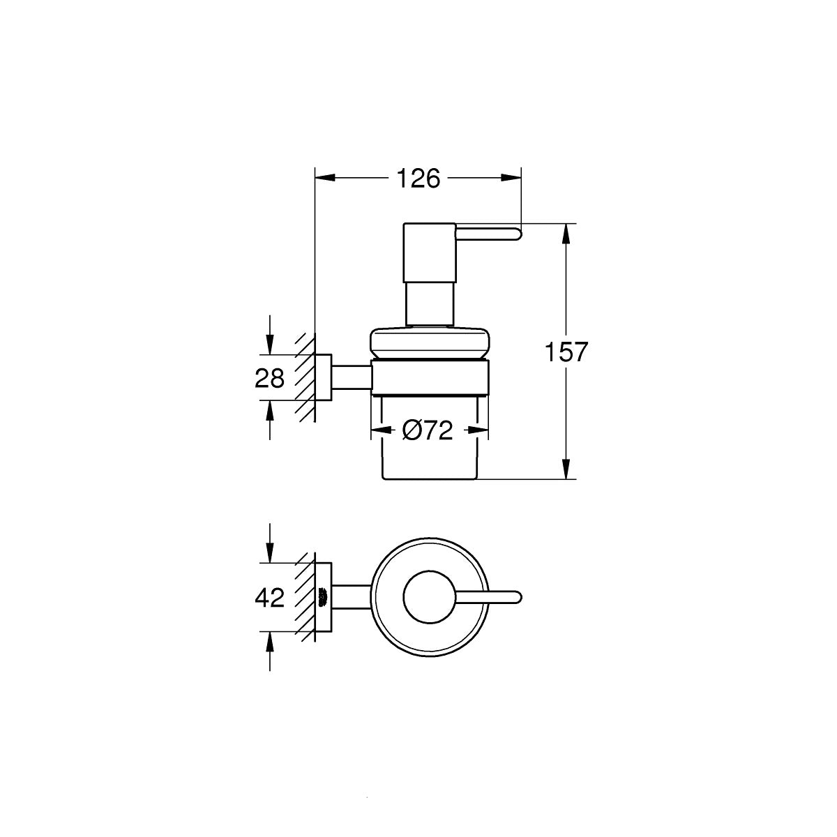 40756001 Grohe Essentials Cube milnik za tekoče milo