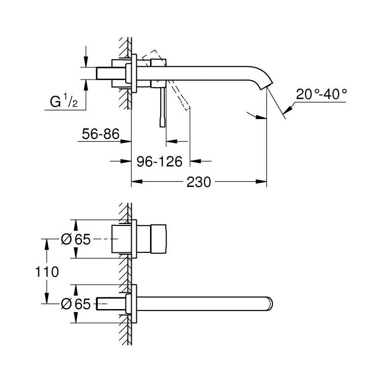 Armature 19967GL1 Grohe Essence New podometna armatura za umivalnik zlata | KOPALNICA-ONLINE.SI