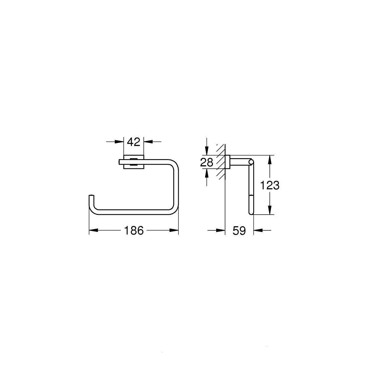 40510001 Grohe Essentials Cube držalo za brisače