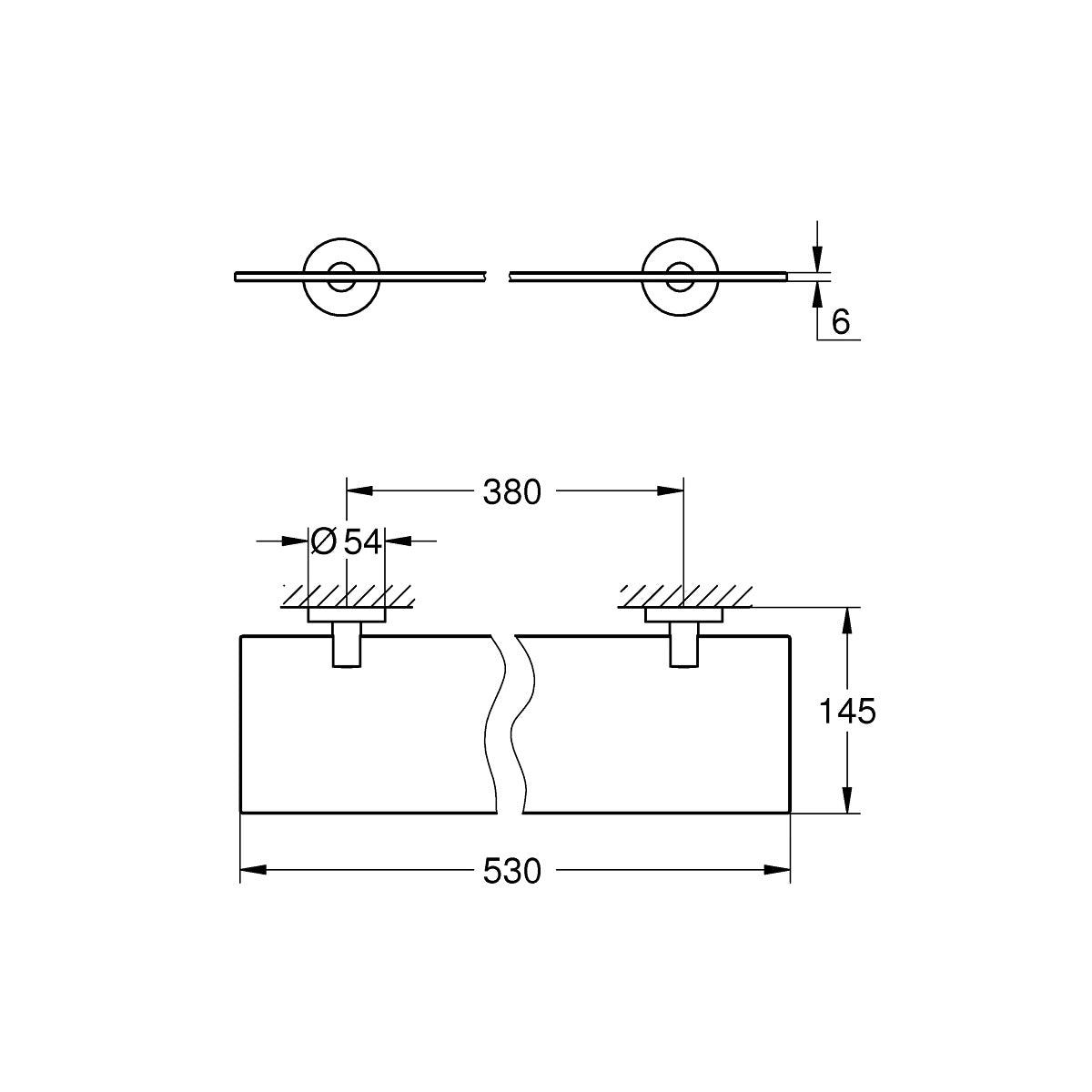 40799001 Grohe Essentials 53 cm steklena polica