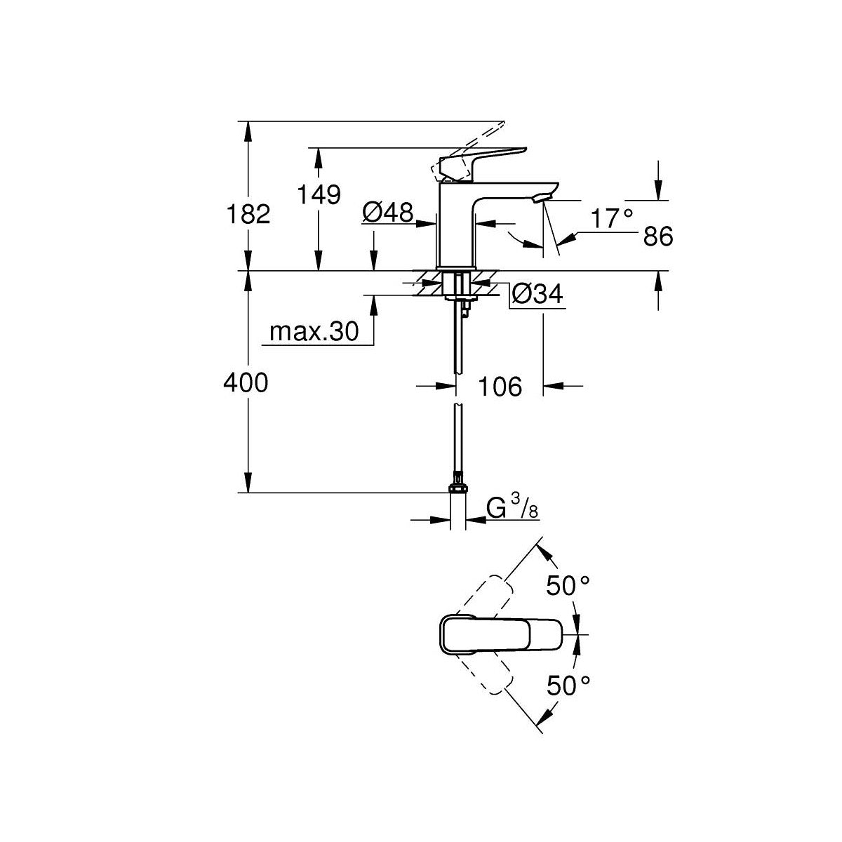 1016990000 Grohe Cubeo ColdStart armatura za umivalnik