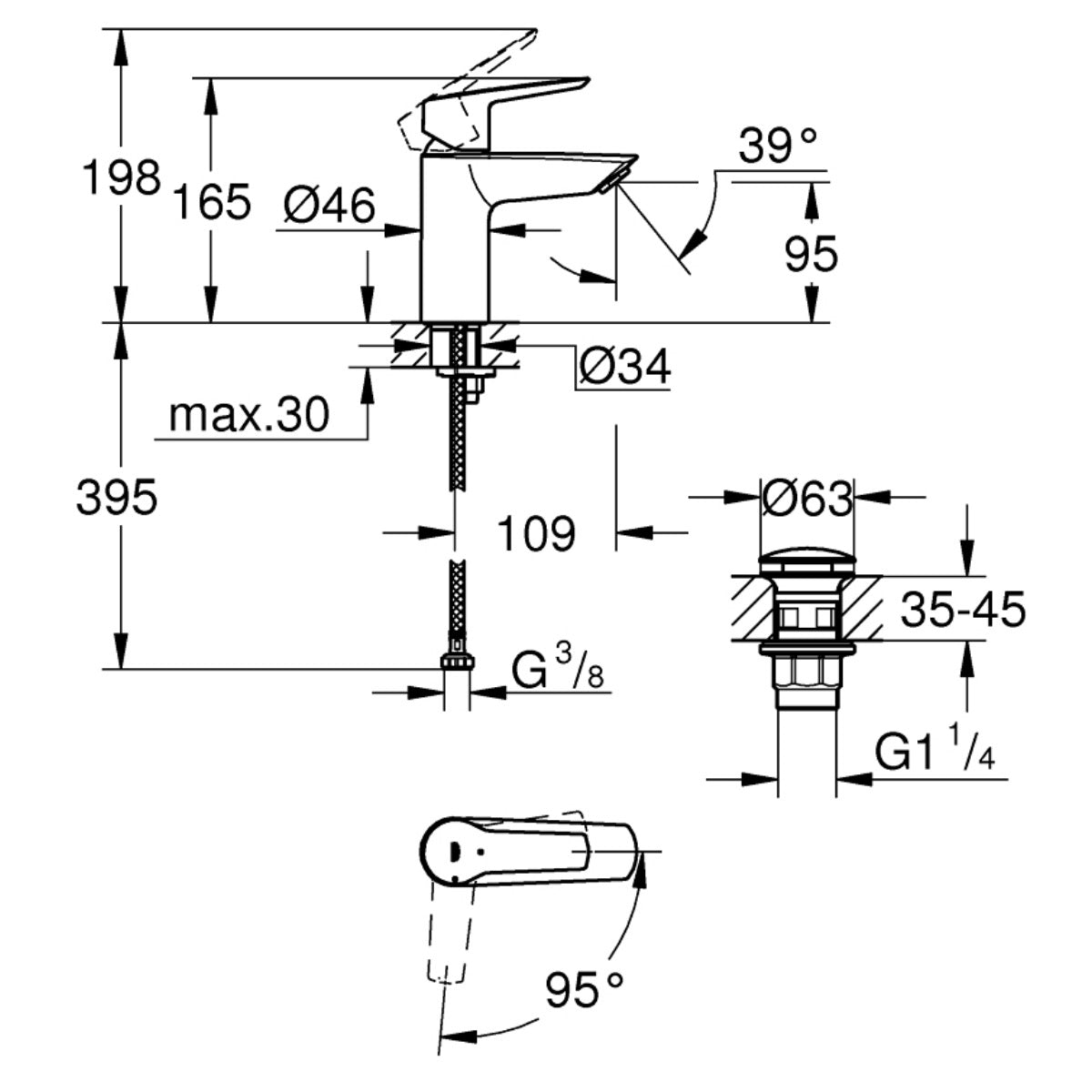 23551002 Grohe Start armatura za umivalnik