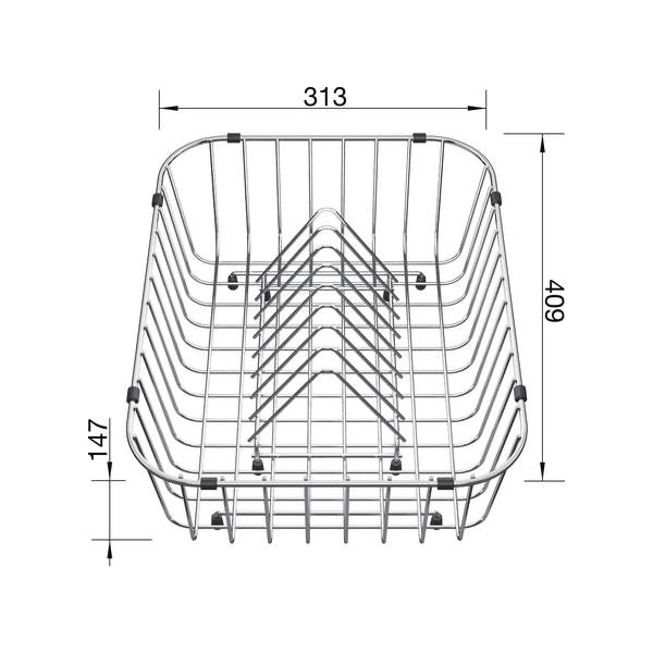 507829 Blanco žična košara za pomivalno korito