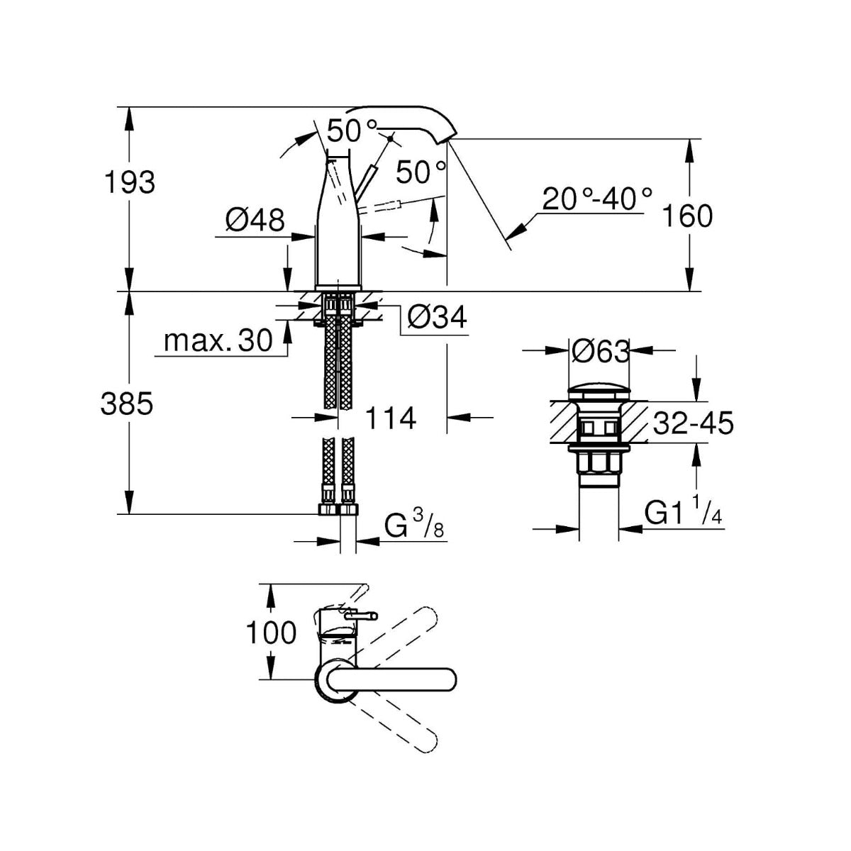 23798001 Grohe Essence New vrtljiva armatura za umivalnik
