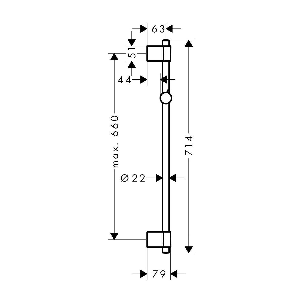 27355000 Hansgrohe Unica Varia tuš konzola 720 mm