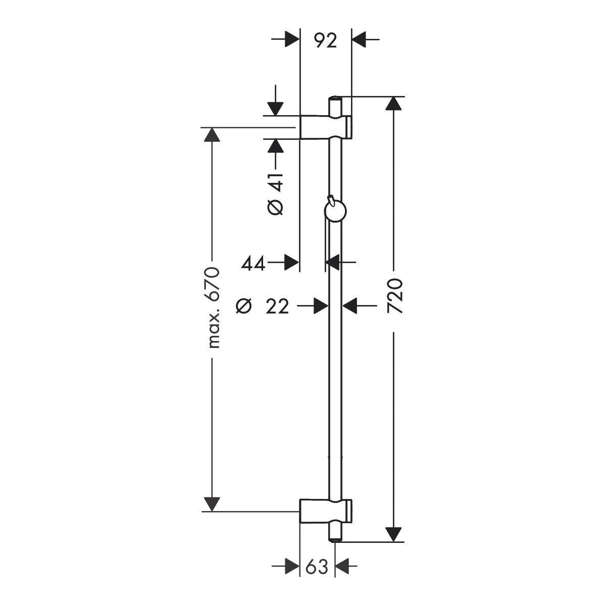 27704000 Hansgrohe Unica Reno tuš konzola 720 mm
