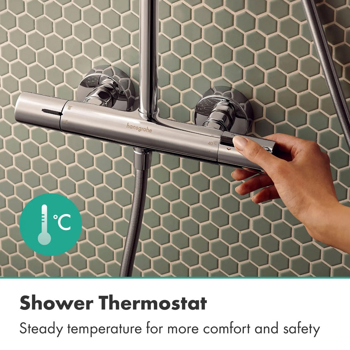 28748000 Hansgrohe Activera Q 290/180 EcoSmart 1jet stenska termostatska armatura s tuš setom