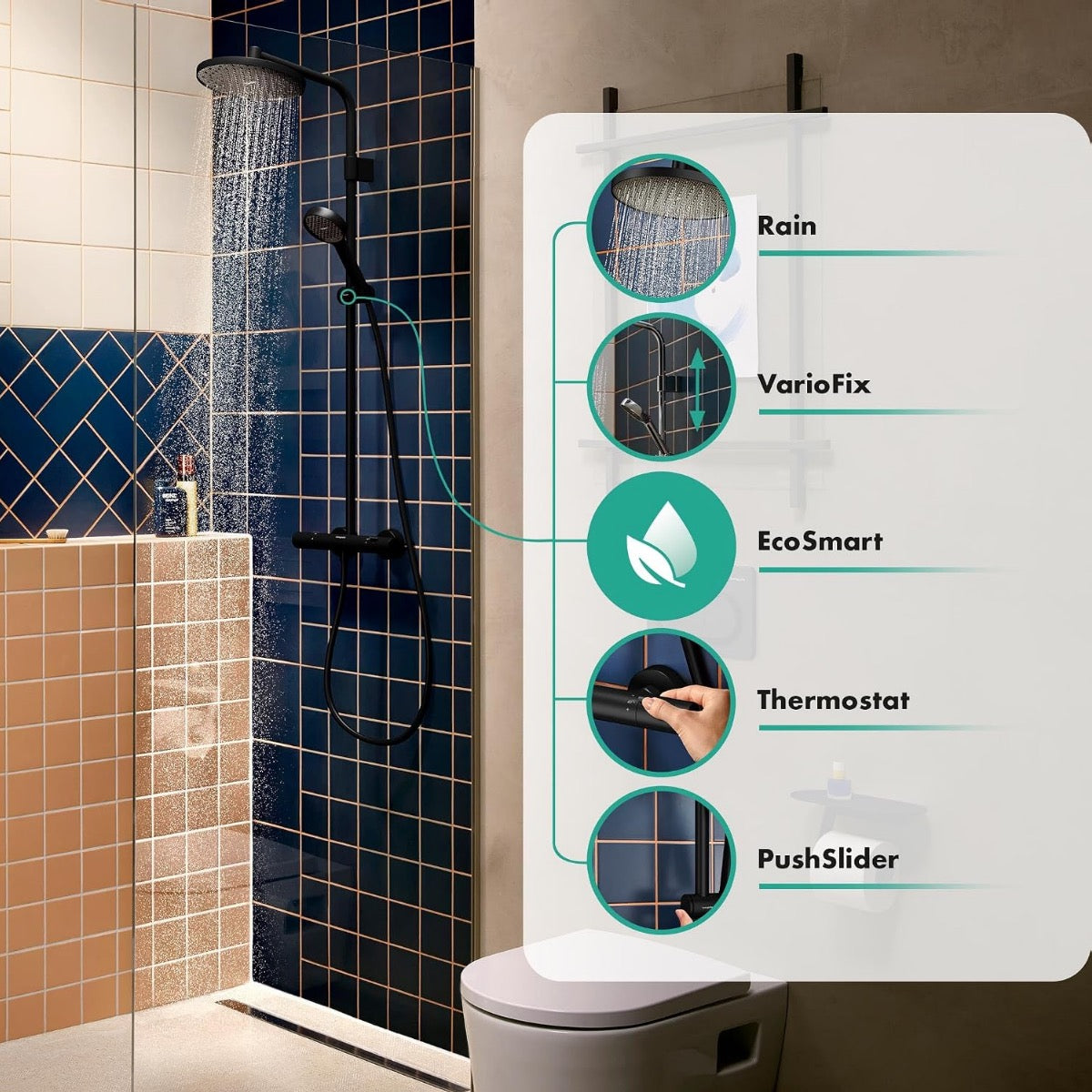 28078670 Hansgrohe Activera S 240 EcoSmart 1jet stenska termostatska armatura s tuš setom