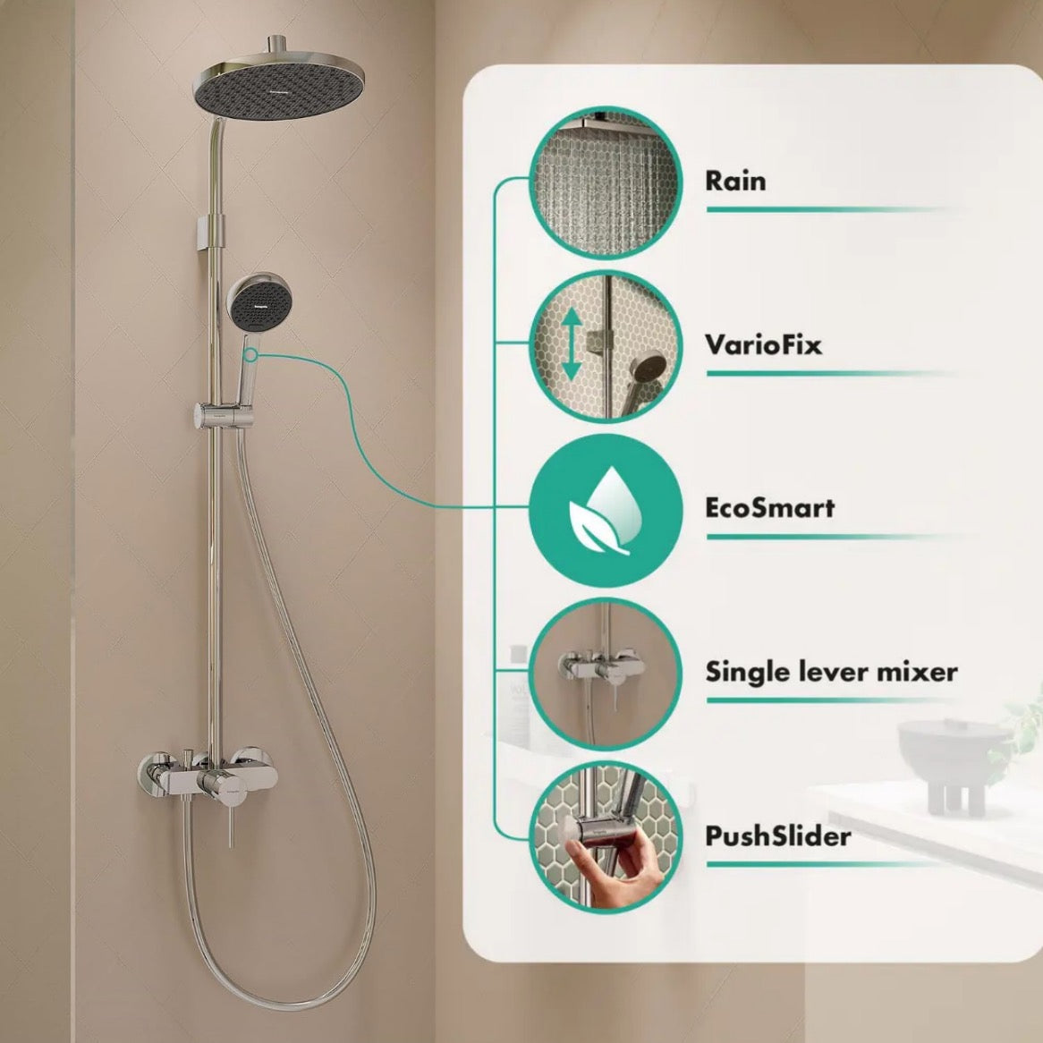 28875000 Hansgrohe Activera S 240 EcoSmart 1jet armatura za tuš s tuš setom