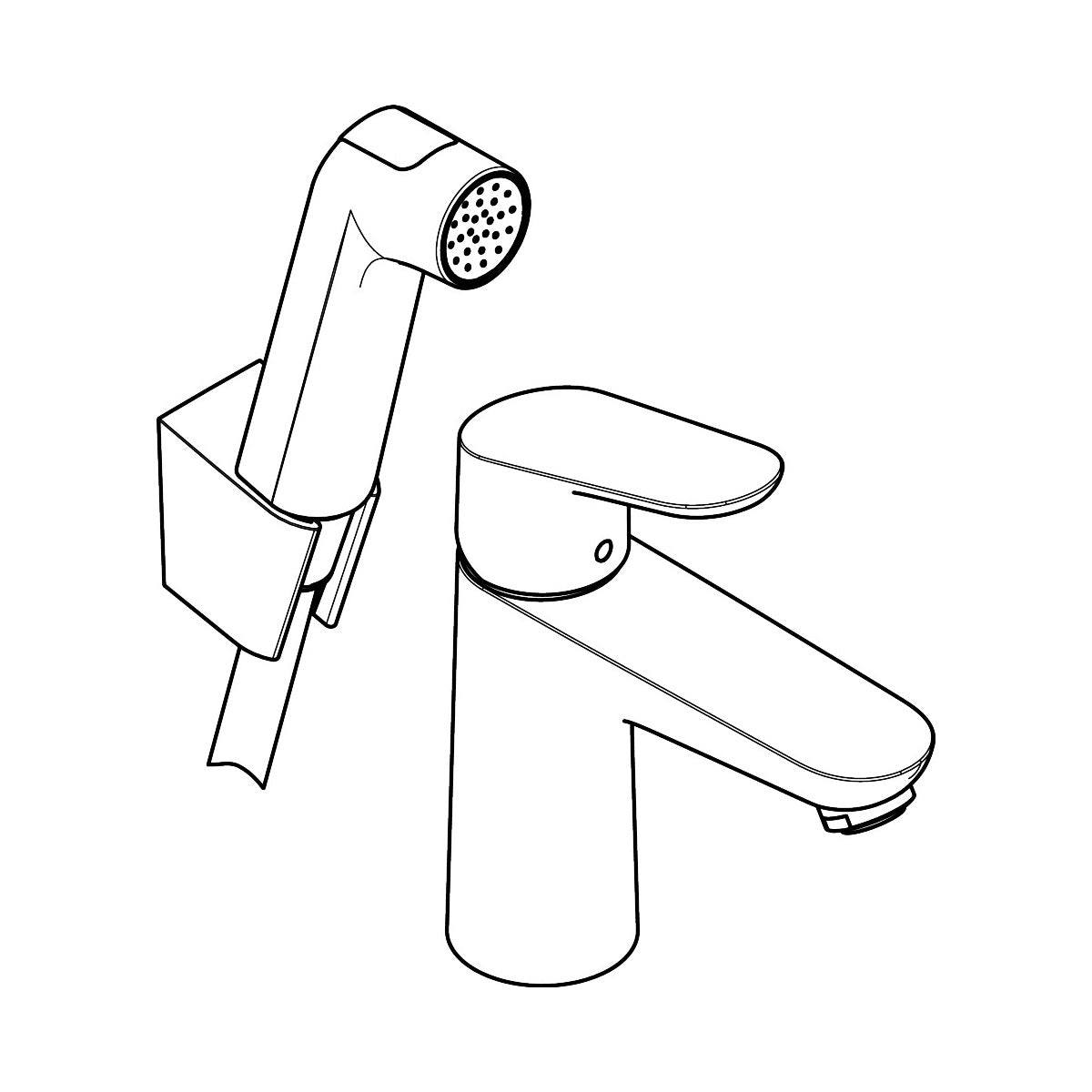 31927000 Hansgrohe Focus 100 armatura za umivalnik s higienskim tuš setom