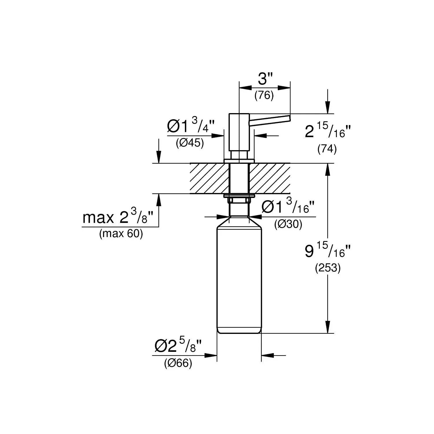 40535DL0 Grohe Cosmopolitan vgradni milnik za tekoče milo