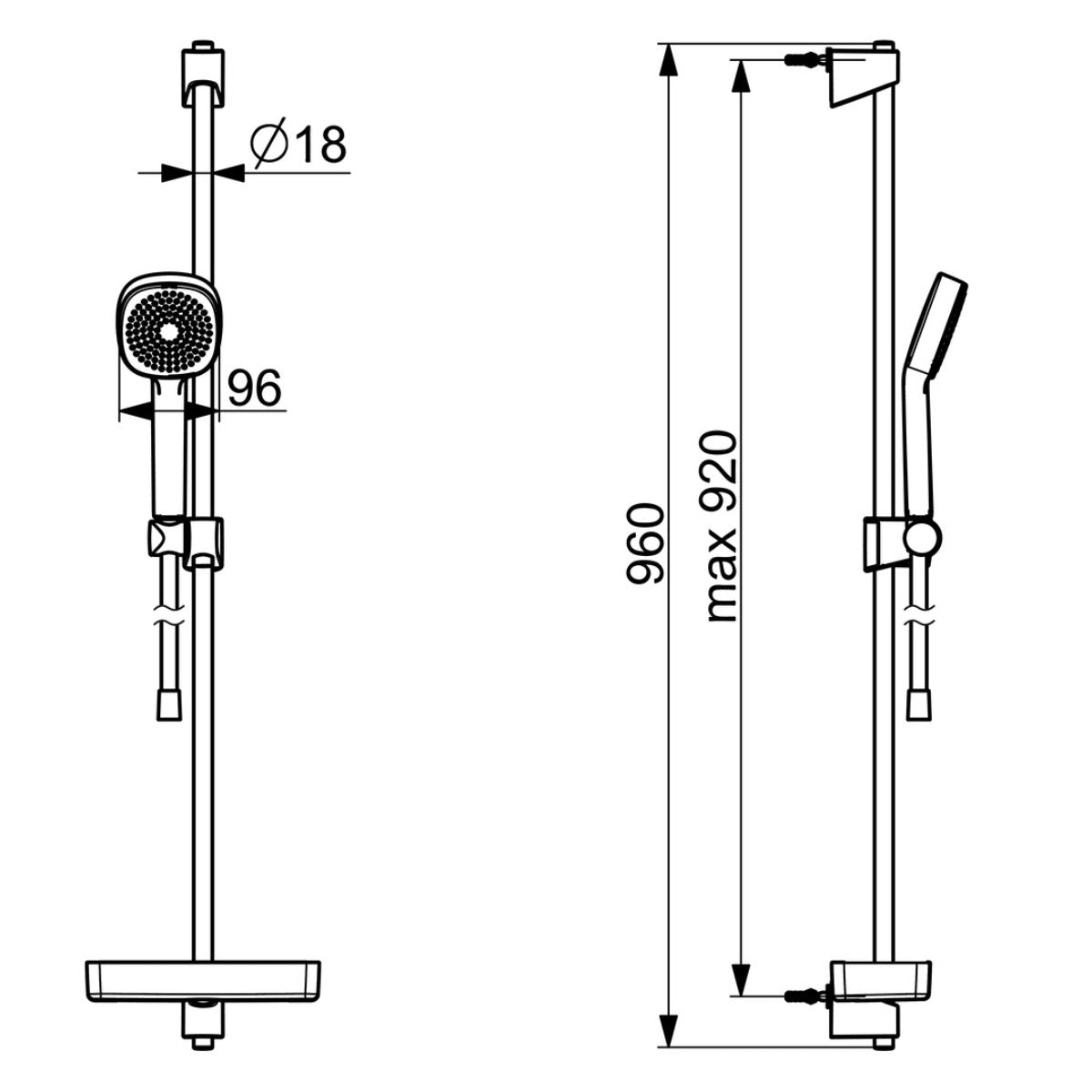 44790111 Hansa Basicjet tuš set brez armature