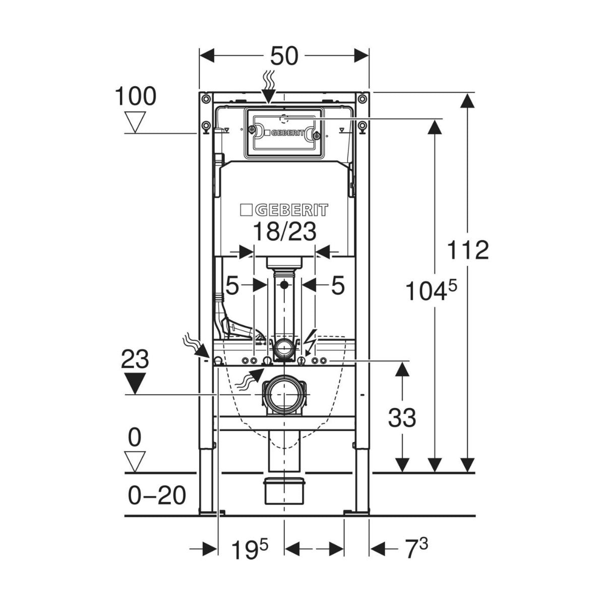 KOGED01W Geberit Duofix Delta komplet s tipko in stenskimi sidri