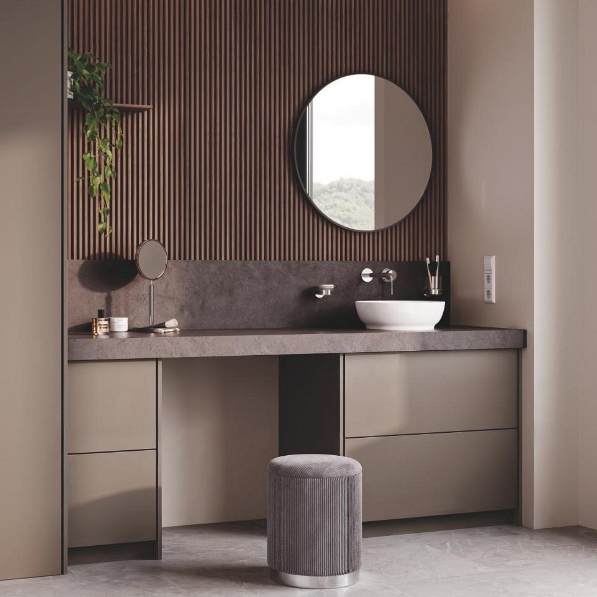 103538SH00 Grohe Essence 40 x 40 cm okrogli beli nadpultni keramični umivalnik