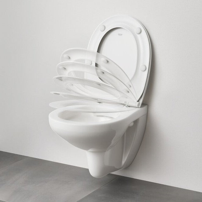39899000 Grohe Bau Ceramic viseča brezrobna WC školjka z WC desko Slim s počasnim zapiranjem