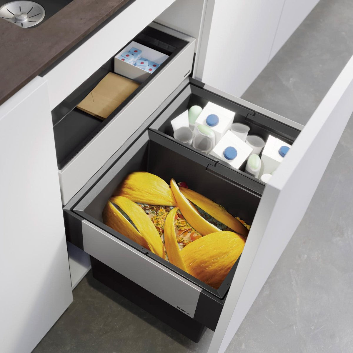 526208 Blanco Select II 60/2 Orga, 1 x 19l, 1 x 30l sorter odpadkov
