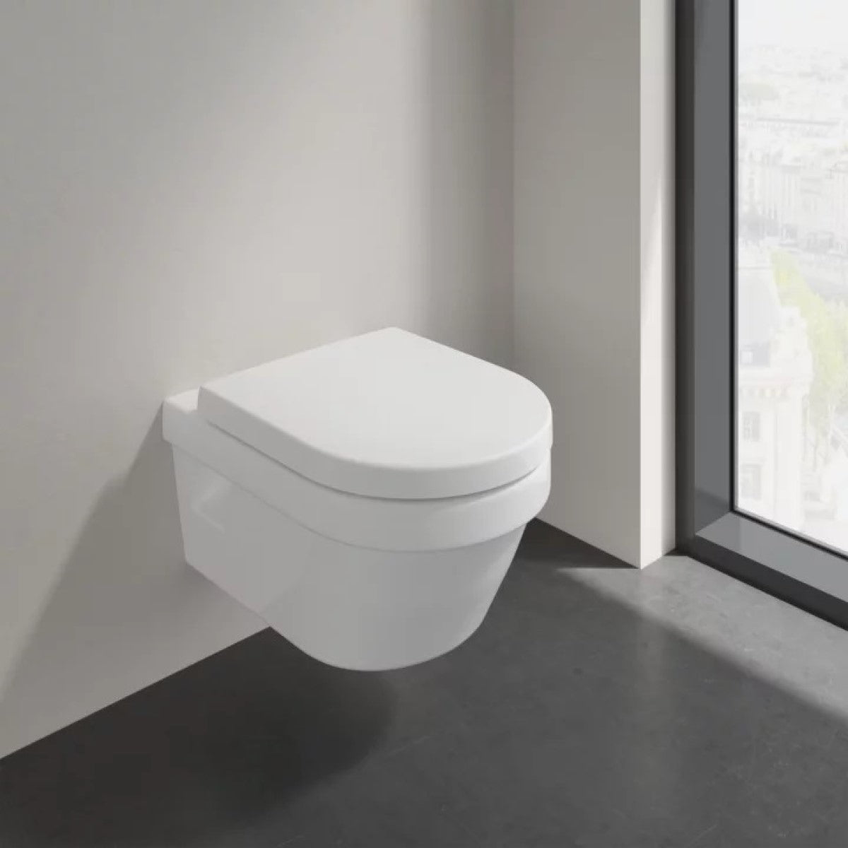 5684HR01 Villeroy & Boch Architectura Combi-Pack viseča WC školjka z WC desko s počasnim zapiranjem