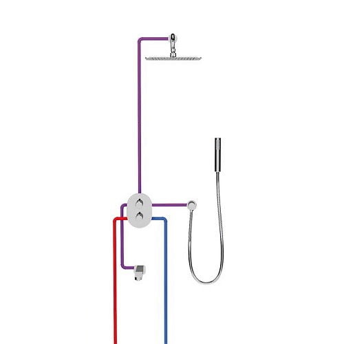 24094000 Grohe Eurocube pokrivna plošča za kad ali tuš (3 izhoda)
