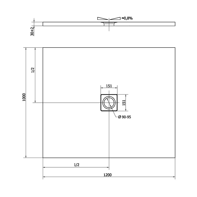 71563 Polysan Flexia 120 x 100 cm pravokotna tuš kad iz litega marmorja