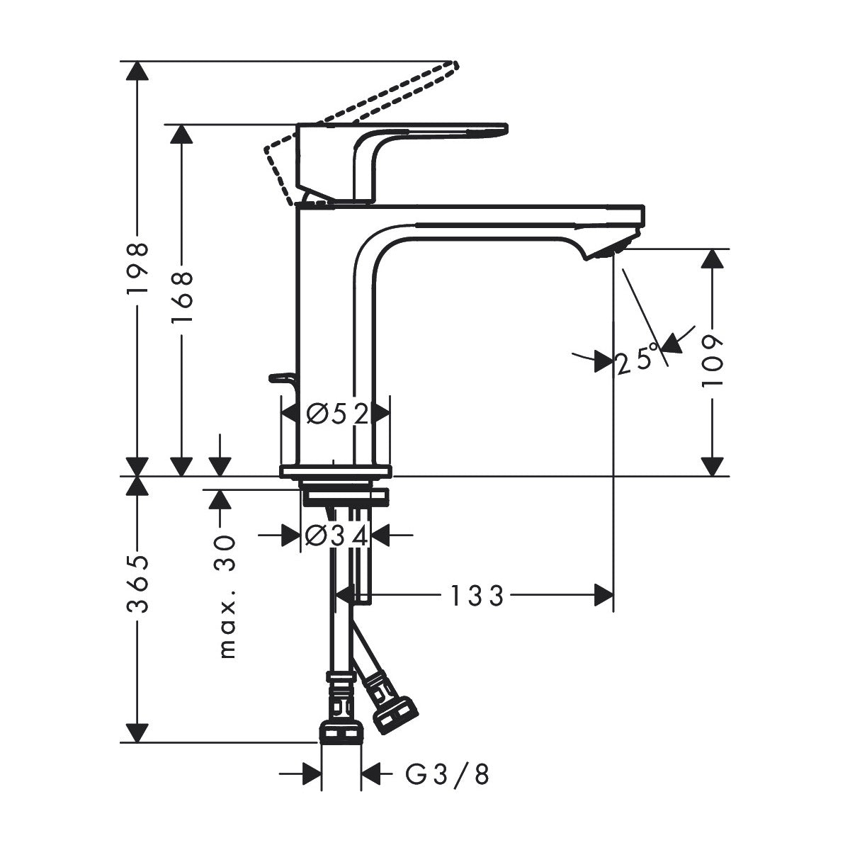 72519000 Hansgrohe Rebris S CoolStart 110 armatura za umivalnik
