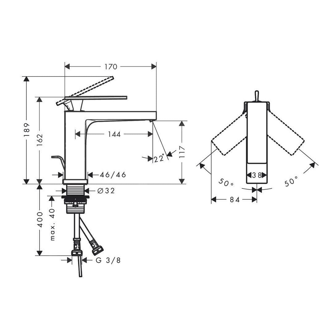 73010000 Hansgrohe Tecturis E EcoSmart+ 110 armatura za umivalnik