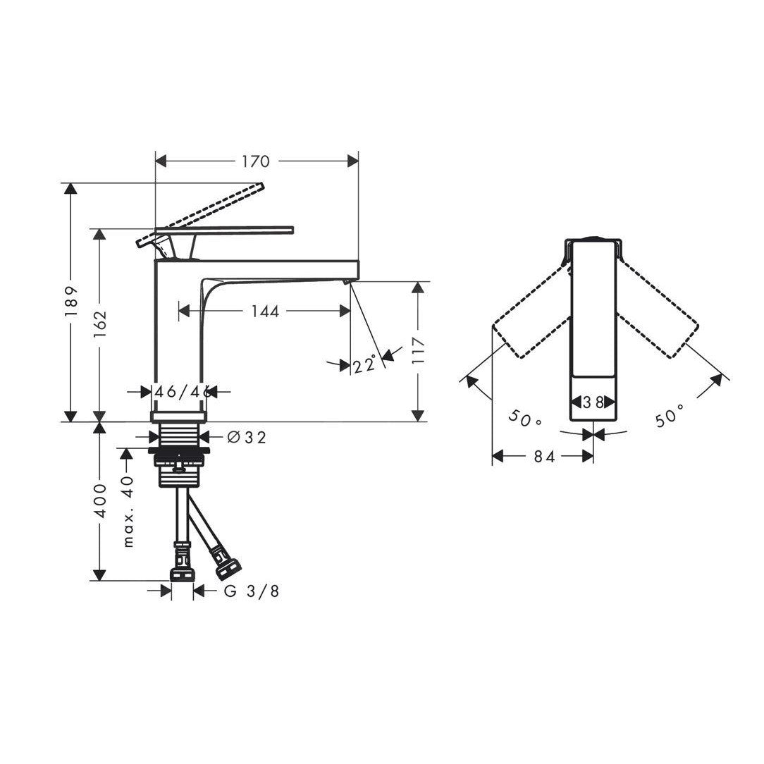 73011000 Hansgrohe Tecturis E EcoSmart+ 110 armatura za umivalnik