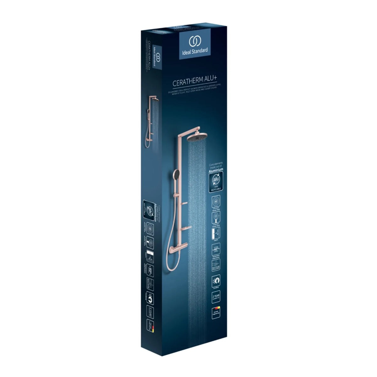 BD583RO Ideal Standard CERATHERM ALU+ stenska termostatska armatura s tuš setom