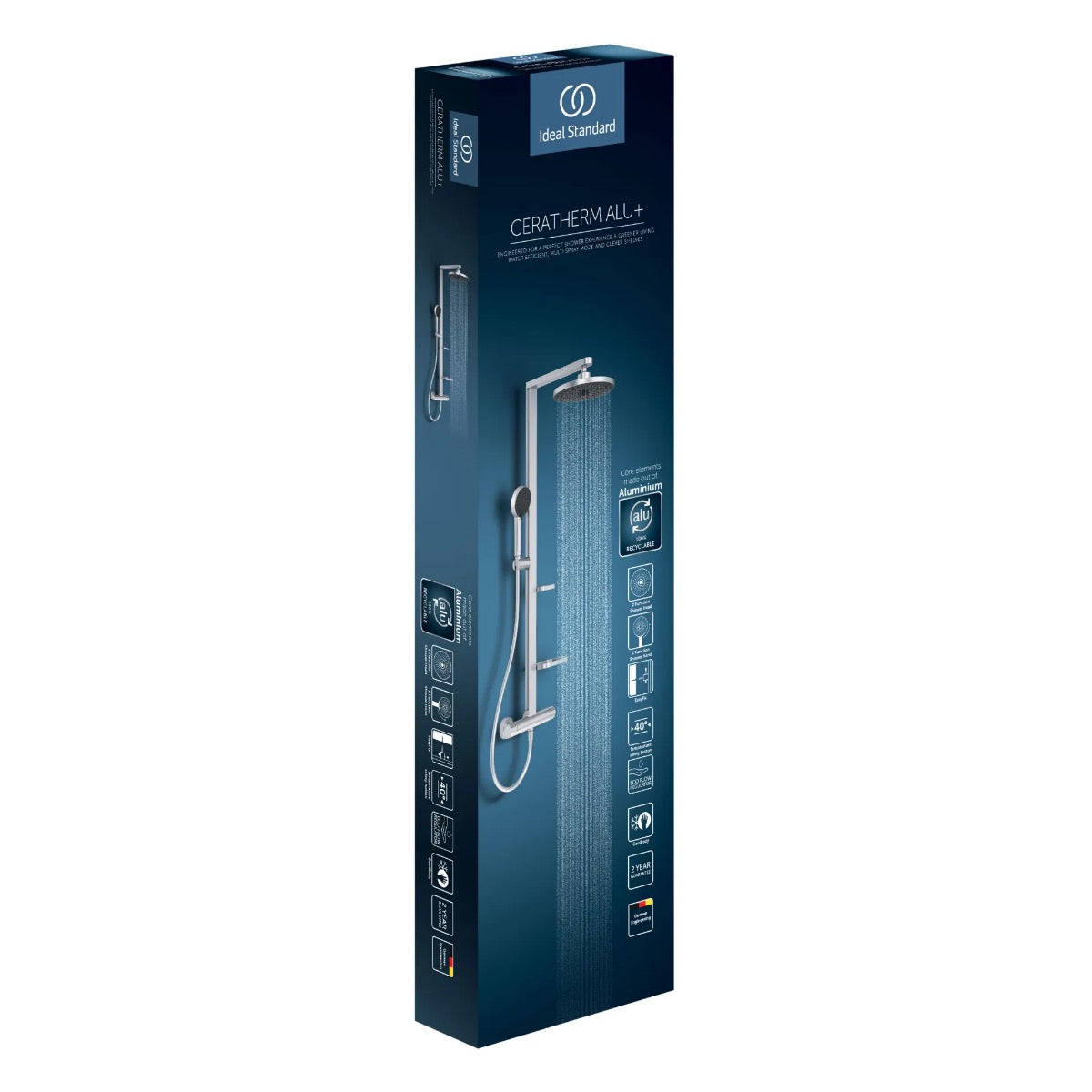 BD583SI Ideal Standard CERATHERM ALU+ stenska termostatska armatura s tuš setom