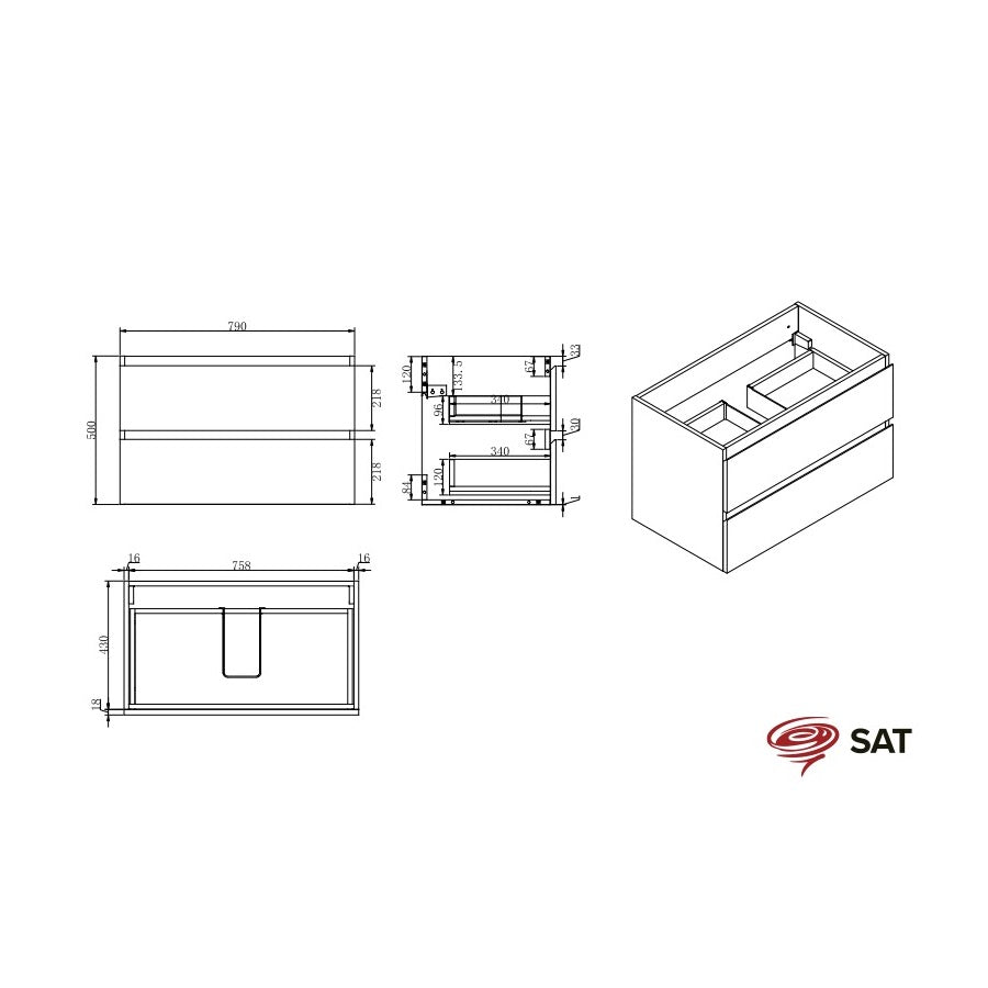 BWAY280OAKU SAT B-Way 80 x 45 cm umivalnik z omarico