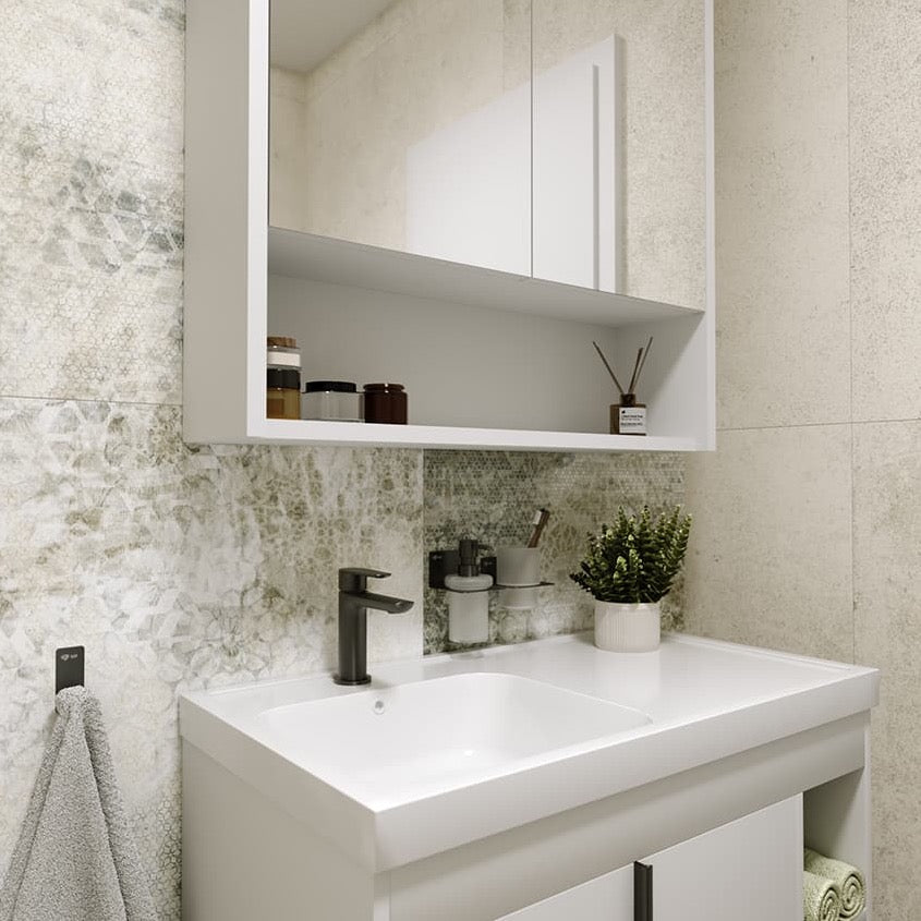 LUCCA60W Naturel Lucca 59 x 45 cm umivalnik z omarico